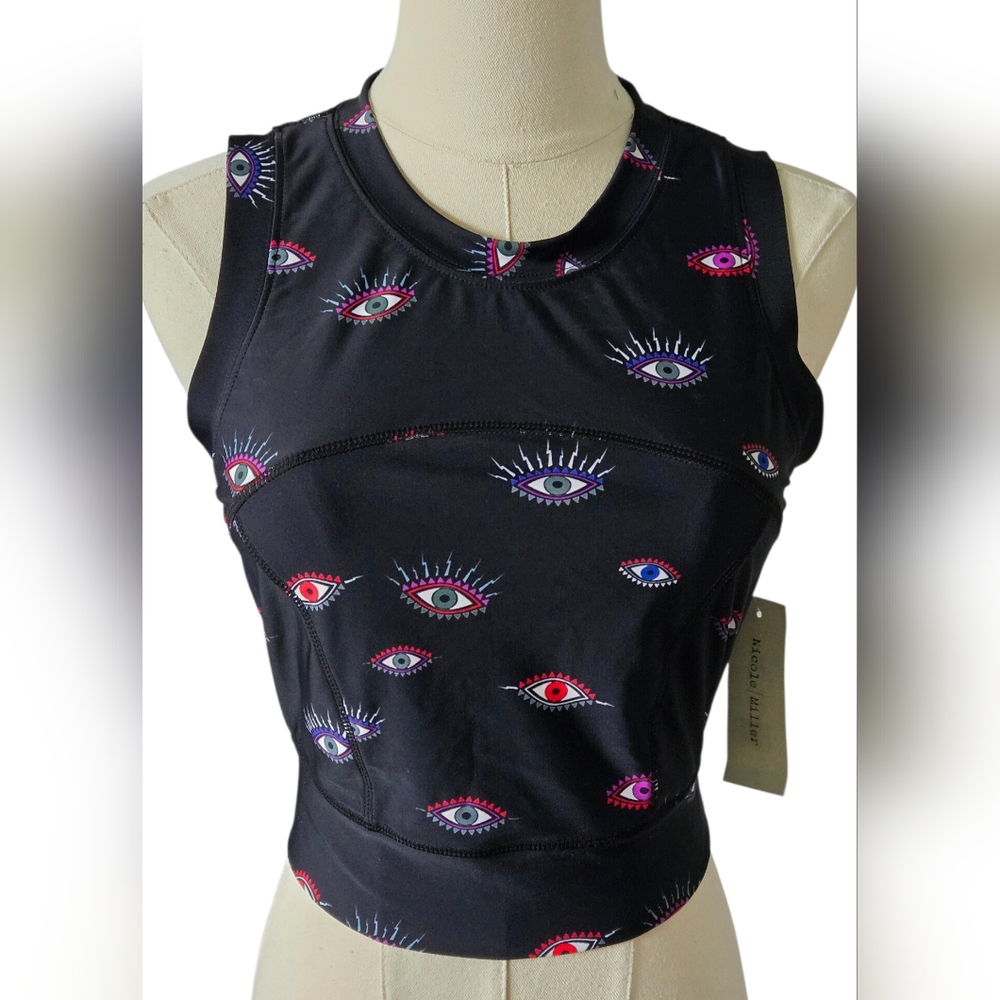 NWT Nicole Miller Activewear Bundle/4 Printed Athletic Crop Tops - Picture 2 of 11